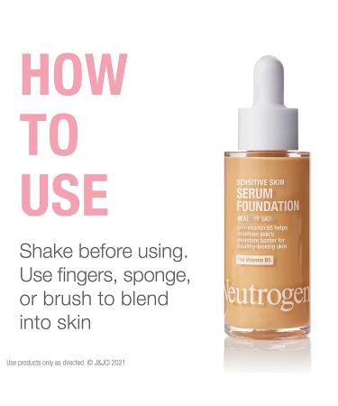 Neutrogena Healthy Skin Serum Foundation Light/Medium 01 - Pro-Vitamin B5, Color Correcting Liquid Foundation & Face Serum - 1 oz Pack - Buy Online on GoSupps.com