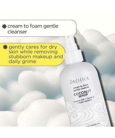Pacifica Beauty Coconut Whip Cream to Foam Cleanser - Vegan Facial Cleanser with Vitamin E & Squalane - Hydrating & Purifying Skincare 8 fl oz - Buy Online on GoSupps.com