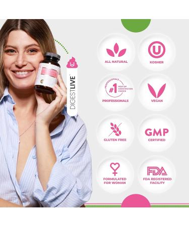 DigestLive Herbal Laxatives for Women - Natural Constipation Relief and Daily Digestive Supplement - Colon Cleanse and Detox - Vegan, Gluten and GMO Free - 100 Capsules - Buy Online on GoSupps.com