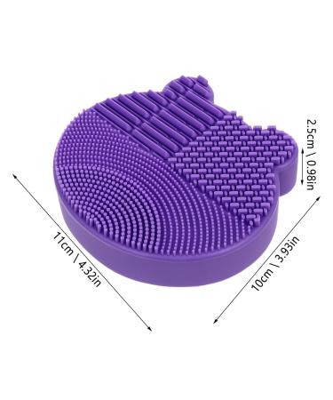 2-in-1 Silicone Makeup Brush Cleaner Pad & Storage Holder - Easy Brush Cleaning Mat (11x10cm Purple) | International Shipping Available - Buy Online on GoSupps.com