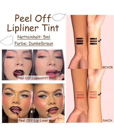  EONFAVE Peel Off Removable Lip Liner Dark Brown Waterproof Long Lasting Lip Liner High Pigment for Women - Buy Online on GoSupps.com