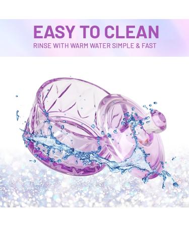 BQAN 60ML Round Crystal Dappen Dish with Lid for Acrylic Nail Powder - Purple - Buy Online on GoSupps.com