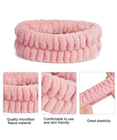 Pink White Blue Grey Spa Facial Headband Set | Soft Microfiber Makeup Hair Wraps for Women | 12 Pieces - Buy Online on GoSupps.com