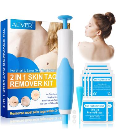 Skin Tag Remover Kit- Auto Skin Tag Remover Pen with 40 Micro and Regular Skin Tag Bands Painless Skin Tag Remover Device for Small to Large Sized (2mm-8mm) Skin Tags A Wart Removal Pen