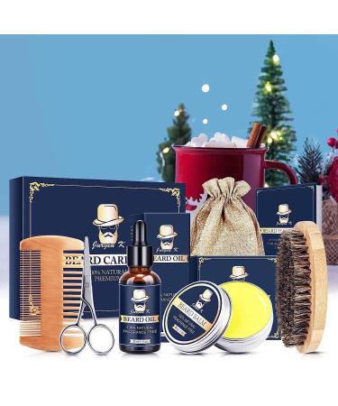 Jurgen K Beard Grooming Kit for Men - Beard Oil, Balm, Brush, and Comb Set - Buy Online on GoSupps.com