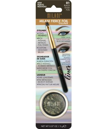 Milani Fierce Foil Eyeliner  Black Gold Foil  0.07 Ounce