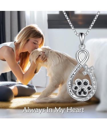 VONALA DOLA PET Ash Necklace - 925 Sterling Silver Memorial Jewelry for Dog & Cat Lovers | Infinity Cross & Paws Gift - Buy Online on GoSupps.com