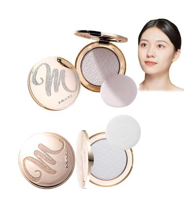 2023 Newest Golden Diamond Face Powder Golden Face Powder Diamond Face Powder - Makeup Powder Concealer Pressed Powder Compact Long-Lasting Oil Control (Natural + Ivory Powder)