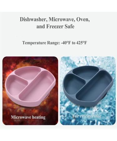 Baby Silicone Suction Divided Plate | Non-Toxic BPA-Free | Waterproof & Dishwasher Safe | Easy Clean Up | Gray - Buy Online on GoSupps.com
