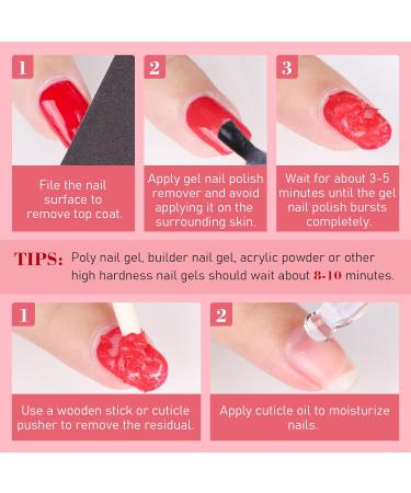 Saviland Gel Nail Polish Remover Kit - 2*15ML Strawberry Cuticle Oil Included - Quick & Easy Gel Polish Removal - Moisturizing & Soothing Formula - Pink Gel Nail Polish Remover - Buy Online on GoSupps.com
