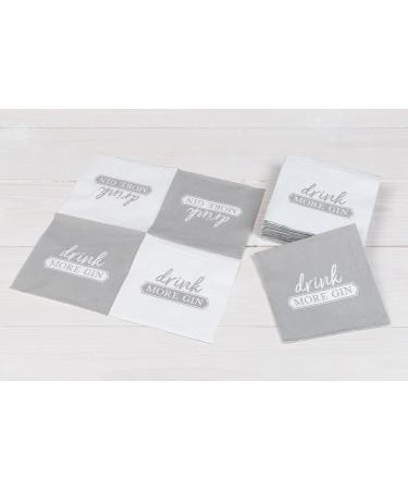 150 Drink More Gin Cocktail Napkins - 3-Ply 25x25cm | Perfect for Parties & Events | International Shipping - Buy Online on GoSupps.com