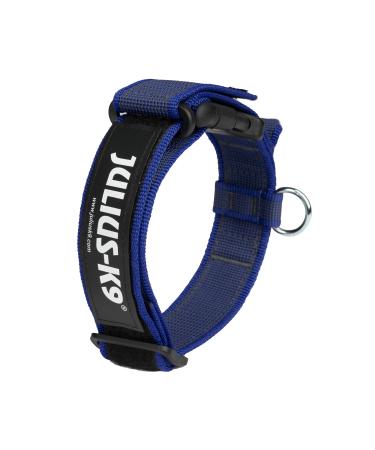 Julius-K9 100HA-K-B-2015 Color & Gray K9 neck band with a handle safety closure and logo 40 mm*38-53 cm adjustable blue-gray with a handle 40 mm (38-53 cm) blue-gray