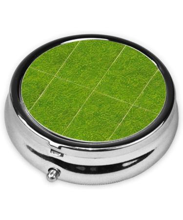 Green Grassland Round Pill Box | 3 Compartment Portable Travel Organizer - Ideal for Travel and Daily Use - Buy Online on GoSupps.com