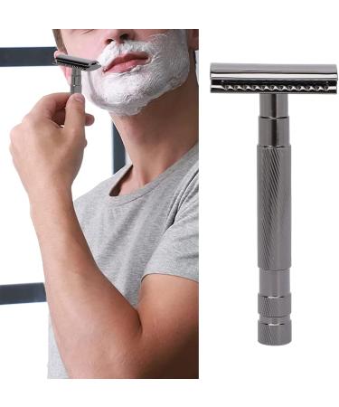 Ankroyu Safety Razor - Double Edge Men's Razor | Vintage Style Manual Razor with Zinc Clear Edge (Black) - Premium Hygiene for International Shipping - Buy Online on GoSupps.com