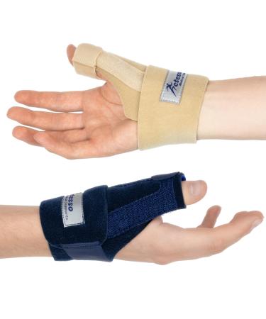 Actesso Neoprene Thumb Splint Support Brace Thumb Spica for Pain Relief from Thumb Injury Wrist Tendonitis De Quervain's and Sprains. Left or Right Hand Available (Blue Left Hand) Left Hand Blue