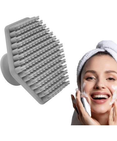 Silicone Facial Cleansing Brush - Silicone Face Scrubber Exfoliator with Handle Rubber Face Scrubber Face Wash Brush Facial Cleansing Brush Handheld Face Exfoliator Brush for Women Grey - Buy Online on GoSupps.com