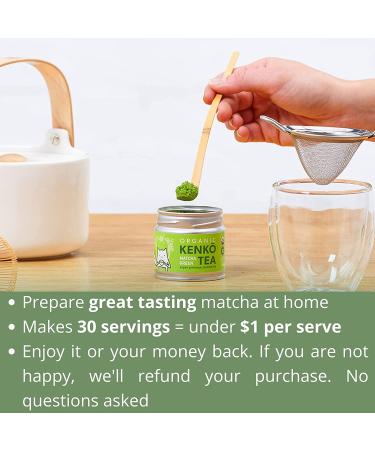 KENKO Matcha Green Tea Powder - USDA Organic Ceremonial Grade Japanese Green 30g (1oz) - Buy Online on GoSupps.com