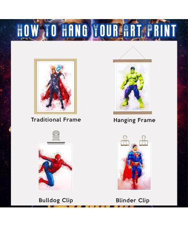 8pcs Superheroes Watercolor Art Posters - Canvas Wall Art for Kids' Rooms | Anime Murals & Decorations | Perfect Boys' Gifts - 22x31cm (Unframed) - Buy Online on GoSupps.com