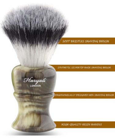 Haryali London Synthetic Shaving Brush | Elegant Design Buffalo Horn Imitation Handle - Premium Razor Brush for Men - Buy Online on GoSupps.com
