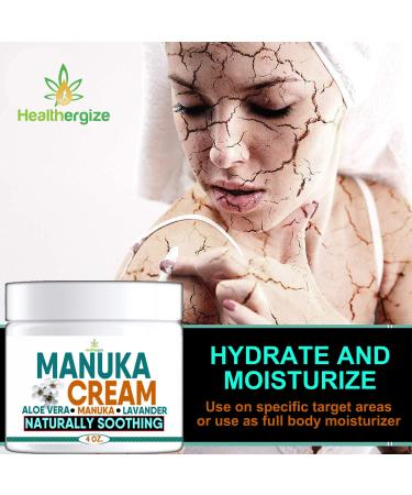 Premium Manuka Honey Cream for Face & Body - Soothing Eczema Lotion with Aloe Vera & Lavender Non-Greasy for All Skin Types - 4 OZ - Buy Online on GoSupps.com
