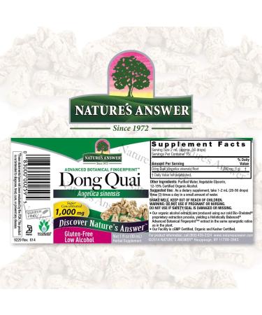 Nature's Answer Dong Quai Root Tincture 1oz - Menopause & Hormone Balance Support - Buy Online on GoSupps.com