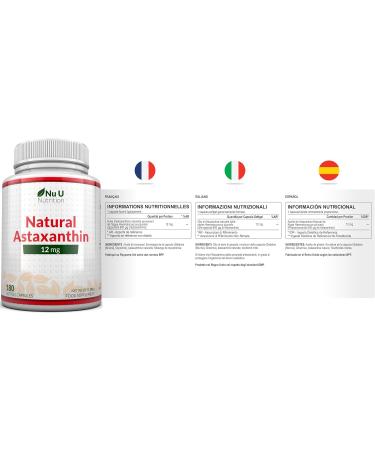 Astaxanthin 5% Oil 12mg Softgels | 180 Count (6 Month Supply) by Nu U Nutrition - Buy Online on GoSupps.com