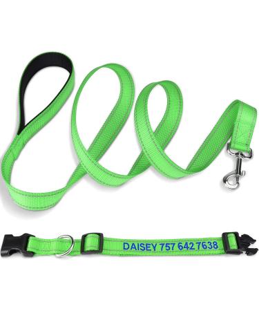 Tagme Custom Reflective Dog Collar & Leash Set - XS Green 1.5m Double-Sided for Small Dogs - Buy Online on GoSupps.com