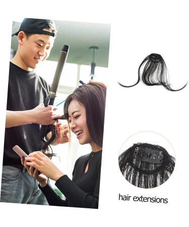 DOITOOL Piece Clip in Bangs Hair Toppers for Women Real Human Hair Black Curtains Hair Extensions Real Human Hair Wispy Fringe Bangs Hair Clip Wig Clip in Hair Extensions Miss Mini medium Black - Buy Online on GoSupps.com