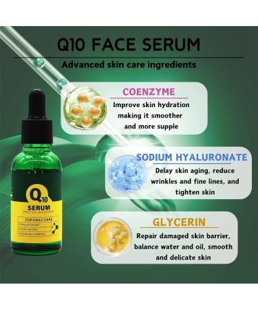Q10 Coenzyme Face Serum - Hyaluronic Acid Serum - Face Serum for Women - Dark Spot Correcting Glow serum - Dark Spot Remover for Face - Skin Care - Face Care for Anti-Aging & Wrinkle - Buy Online on GoSupps.com