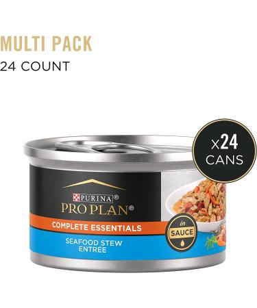Purina Pro Plan Entrees in Sauce Adult Wet Cat Food - Seafood Stew (24 Pack, 3 oz. Cans) - Buy Online on GoSupps.com