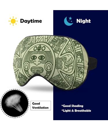 Mexico Mayan Aztec Calendar Sleep Mask Eye Cover for Sleeping Blindfold with Adjustable Strap Blocks Light Night Travel Nap for Men Women - Buy Online on GoSupps.com