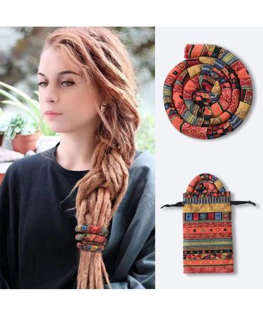 Spiral Hair Ties Ponytail Holder Bendable Hair Ties For Long Braids Elastic Hair Ties Curly Hair Accessories Dreadlock Accessories For Men And Women (Red) style1