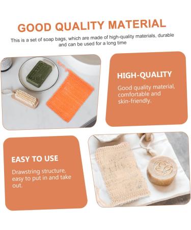 VINTORKY 5pcs Soap Storage Bag Foaming Soap Bag Mesh Soap Saver Exfoliating Soap Bag Shower Soap Cotton Linen - Buy Online on GoSupps.com