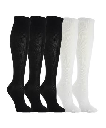 Weekend Peninsula 5 pair of compression stockings Knee socks Socks for women and men sports running flight travel travel pregnancy medical compression socks S-M 3x black + 2x white - Buy Online on GoSupps.com
