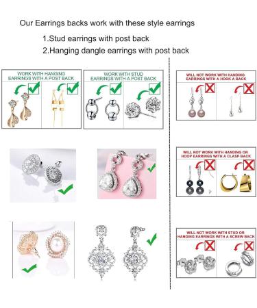 Earring Lifters Set - 3 Pairs Hypoallergenic Backs for Droopy Ears - Adjustable Crown Design in Silver and Gold - 8MM Size - Buy Online on GoSupps.com