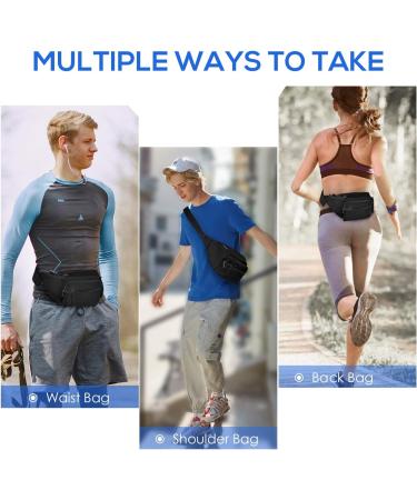 NOOLA Large Fanny Pack with Water Bottle Holder - Adjustable Waist Bag for Outdoors, Travel, and Exercise - Black - Buy Online on GoSupps.com