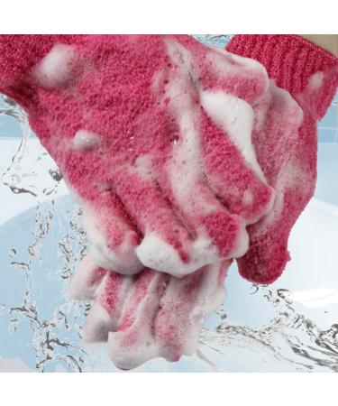 Exfoliating Bath Gloves 2 Pairs - Luxury Spa Hand Gloves for Dead Skin Cell Remover & Shower Massage - Blue & Green - Buy Online on GoSupps.com
