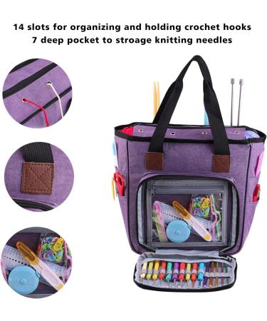 KOKNIT Yarn Storage Container - Portable Craft Tote Bag for Yarn, Projects, and Tools - Purple - Buy Online on GoSupps.com