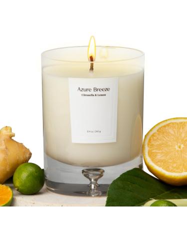 Lemon Candle - Aromatherapy Candle 50 Hours Long-Burning (8.4 Oz) Strong Citronella Scented Candle Made with Natural Essential Oils Ideal Gift for The Holidays & Home Decor Citronella & Lemon | 8.4 oz