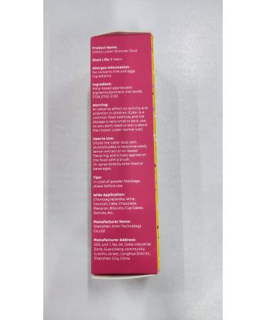 Buy Wwtop Bright Red Edible Glitter Powder 10g - Perfect for Cakes Cocktails & Drinks | Tasteless Glitter Spray & Dust for Food Coloring - Buy Online on GoSupps.com