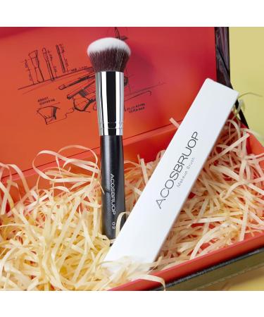 Round Top Kabuki Foundation Brush | Professional Grade Makeup Brush for Liquid & Mineral Powder | Best Blending Buffing & Stippling Tool - Black - Buy Online on GoSupps.com