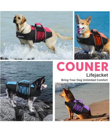 Adjustable Small Dog Life Jacket for Swimming | Reflective, High Buoyancy, Rescue Handle | Pink S 41-48cm Chest Girth - Buy Online on GoSupps.com