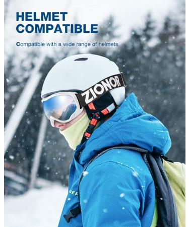 ZIONOR Lagopus Ski Goggles - White Frame Silver Lens - for Men Women Adult Youth - Buy Online on GoSupps.com