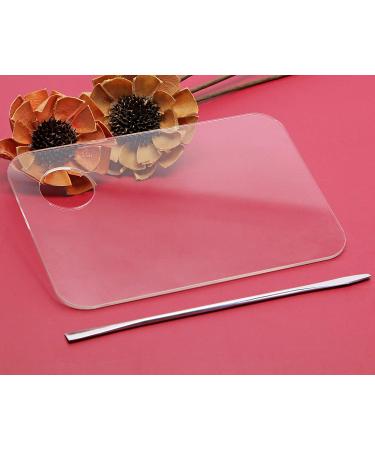 ONLYKXY 2-Piece Acrylic Makeup Palette & Spatula Set - Cosmetic & Nail Art Mixing Tools - Buy Online on GoSupps.com