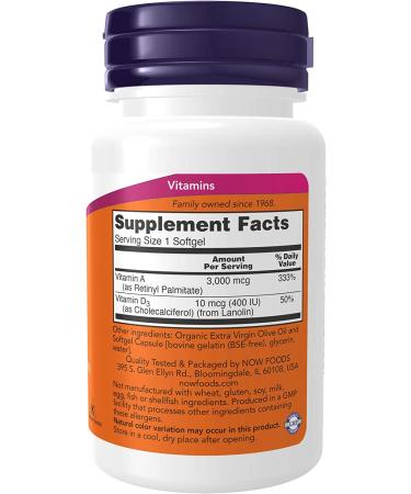 Now Foods A&D Essential Nutrition Softgels - 100 Count | Premium Vitamin A & D Supplement - Buy Online on GoSupps.com