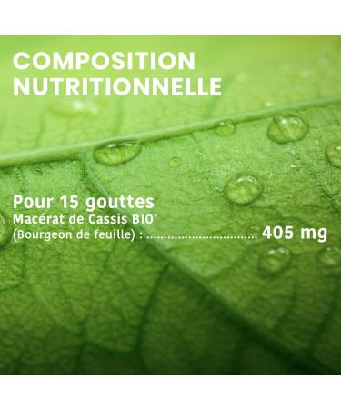 Santarome Bio - Organic blackcurrant - Bud macerate - Organic blackcurrant bud - Fresh bud - Gemmotherapy - Food supplement immunity antioxidant - Bottle of 30 ml - France - Buy Online on GoSupps.com