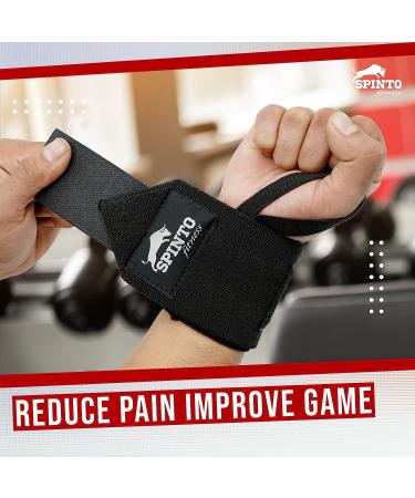 Spinto Fitness 18 Heavy Duty Weight Lifting Wrist Wraps for Men and Women - Professional Grade Black Wraps - Buy Online on GoSupps.com