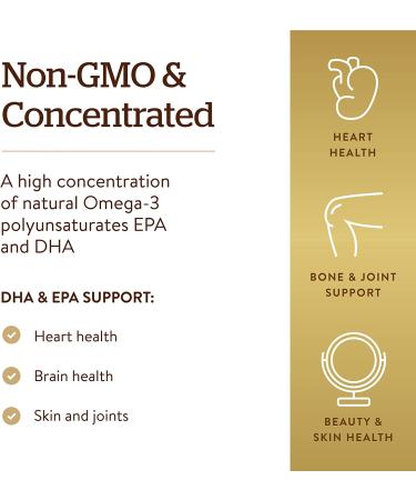 Solgar Omega-3 EPA & DHA Double Strength 700 mg - 120 Softgels for Heart & Brain Health - Buy Online on GoSupps.com