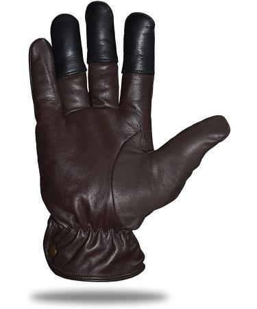 UNIVERSE ARCHERY Leather Archery Glove | Handmade Shooting Hunting Five Finger Gloves | Recurve Bow Archery Cow Hide Leather Gloves | Sizes from XS to XXL Large