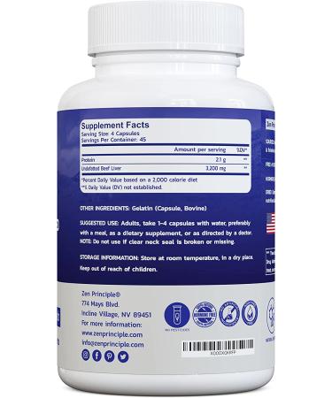 2 Pack Grass-Fed Beef Liver Supplement - 360 Capsules (180 Capsule per Bottle) - Natural Energy from Iron, Protein, Vitamins - No Hormones or GMO - Buy Online on GoSupps.com